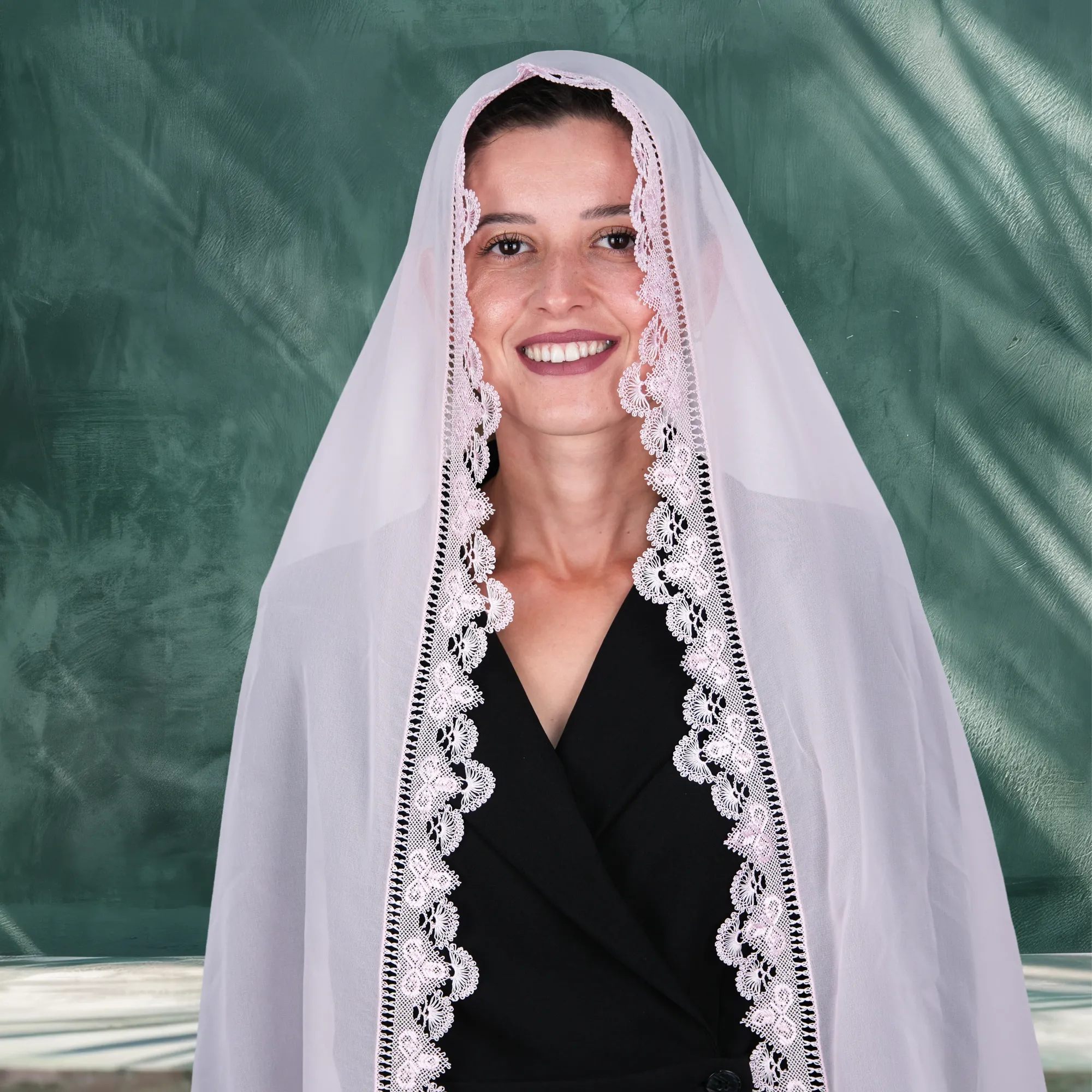 Gelin Tacı Modeli Namaz Örtüsü Tesbihli Set Resim 6