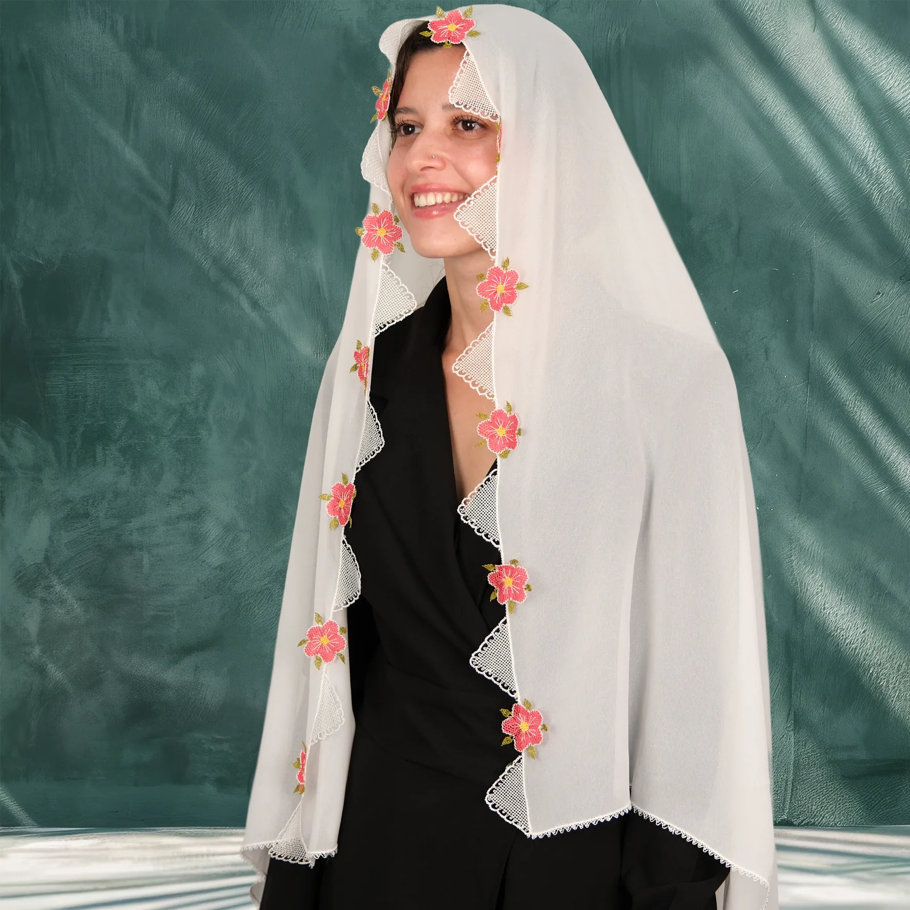 Gönen İğne Oyalı ve Nakış İşlemeli 4'lü Çeyizlik Namaz Seti Resim 6