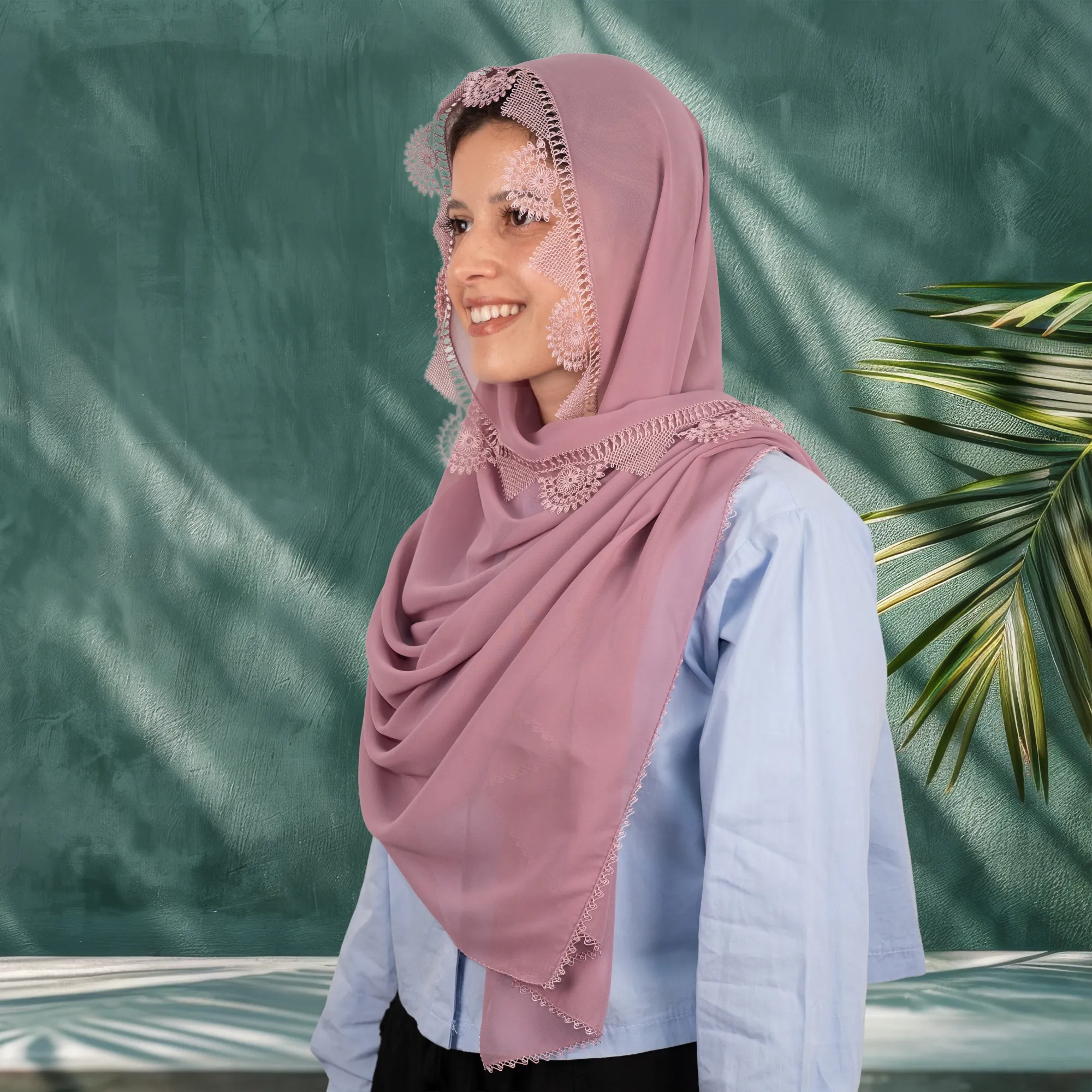 Yarım Ay Motifli İğne Oyası Mevlüt Örtüsü ve Tesbih Seti Resim 3